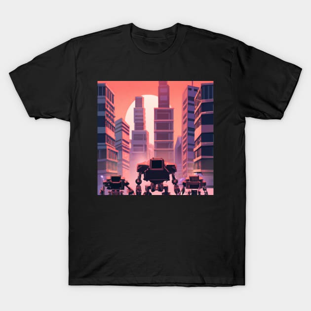 Synthwave city of the future T-Shirt by retroprints